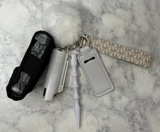 White MK Keychain