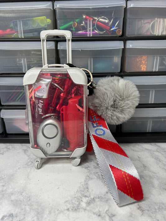 Red and Silver OFW Mini Suitcase