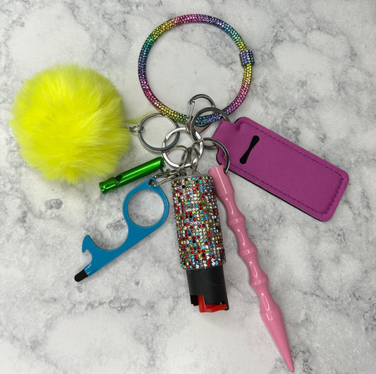 Rainbow Bling Keychain