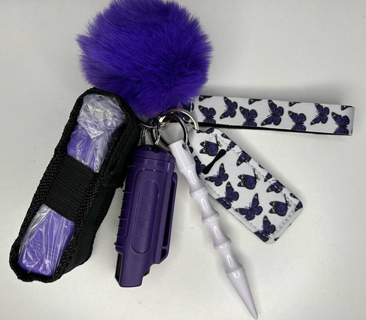 Purple Butterflies Keychain