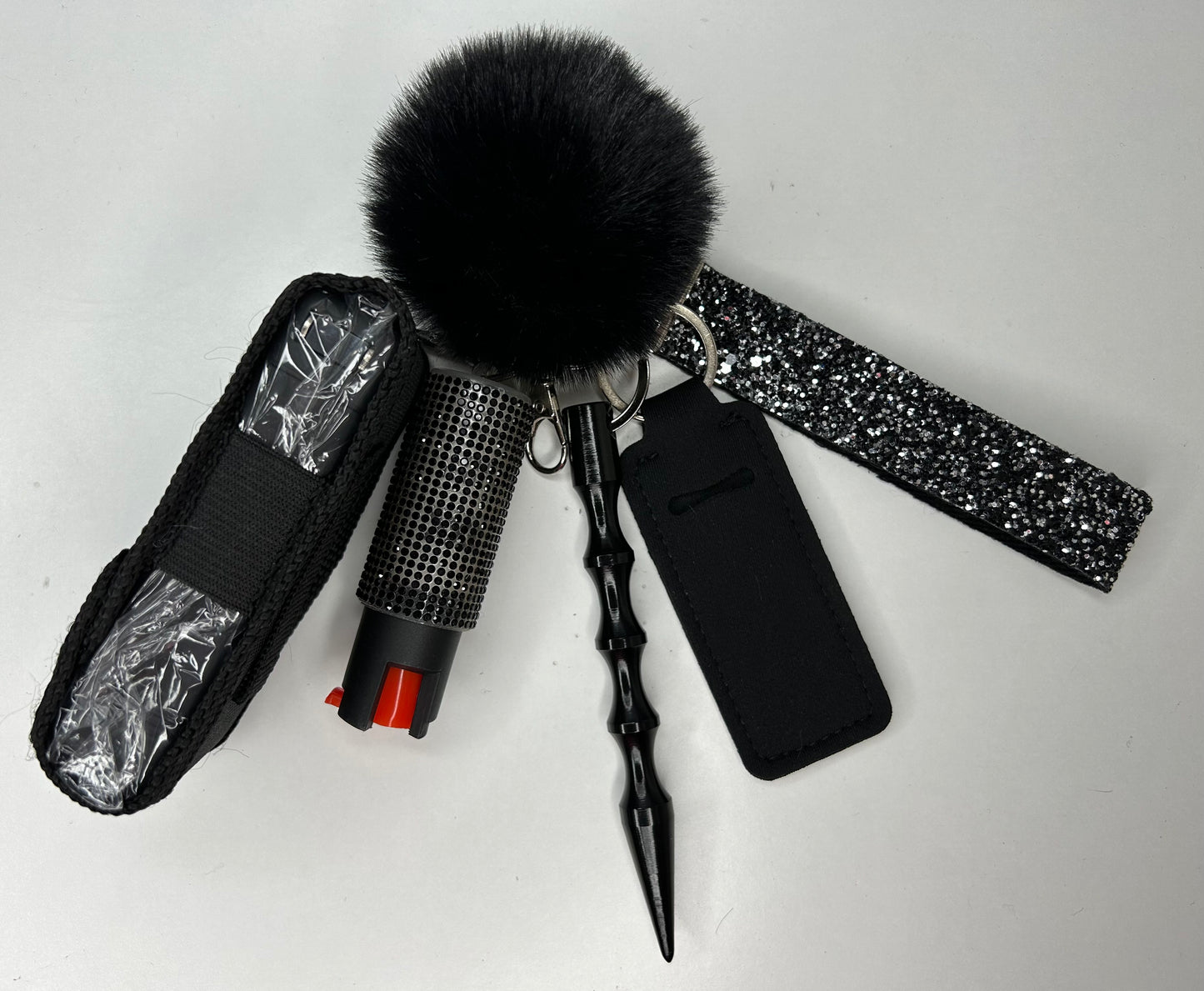 Black Glitter Keychain