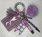 Lilac Beaded Keychain
