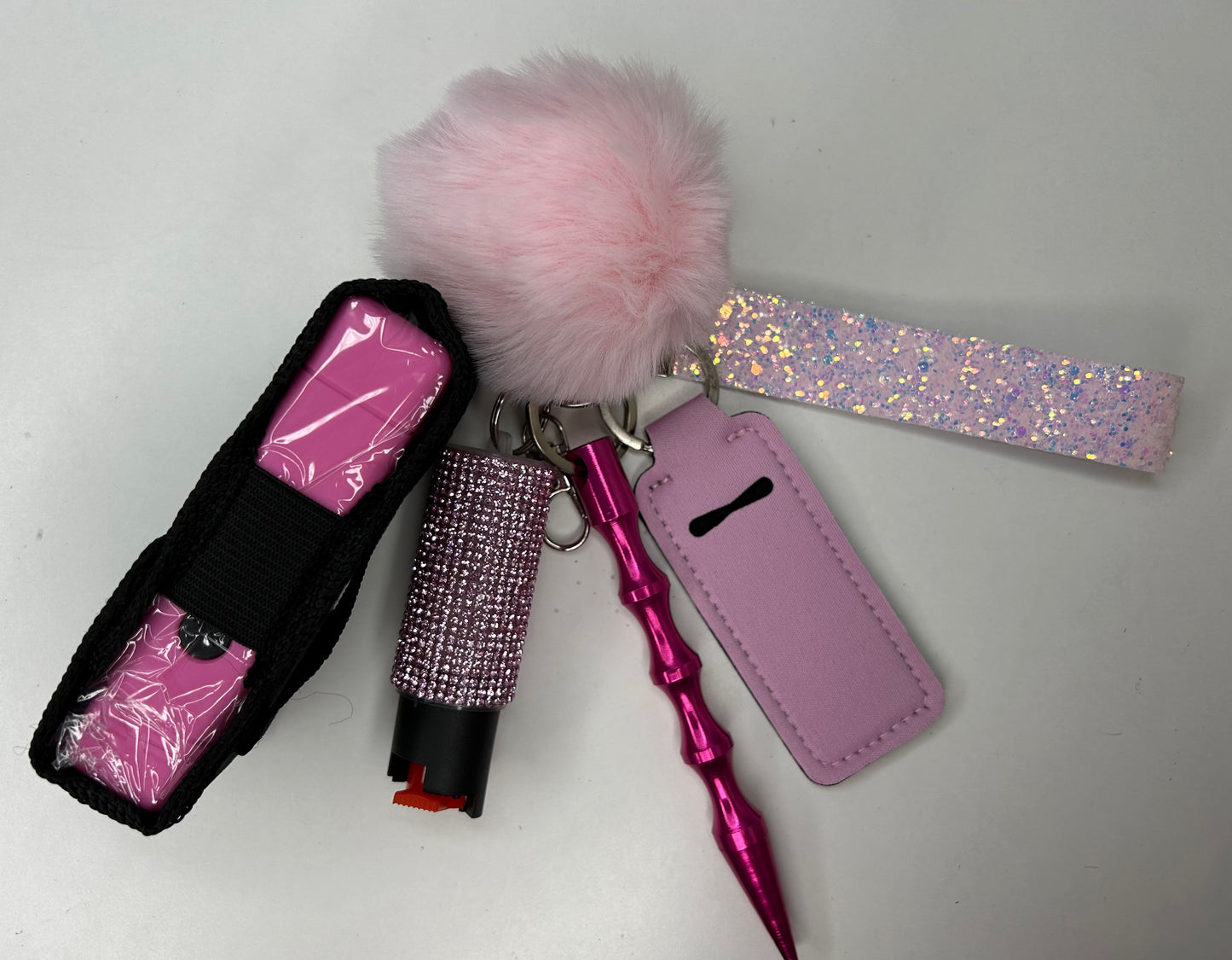 Pink Glitter Keychain