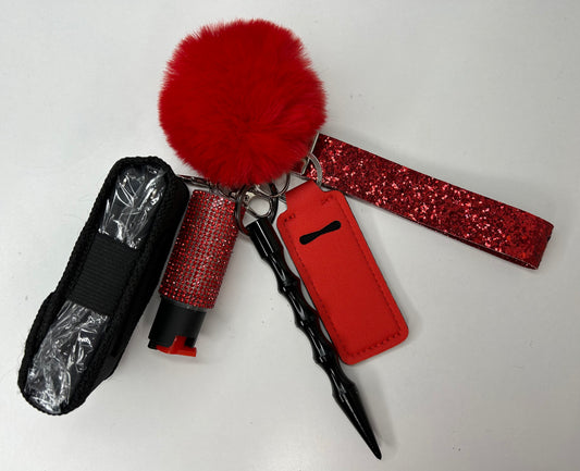 Red Glitter Keychain