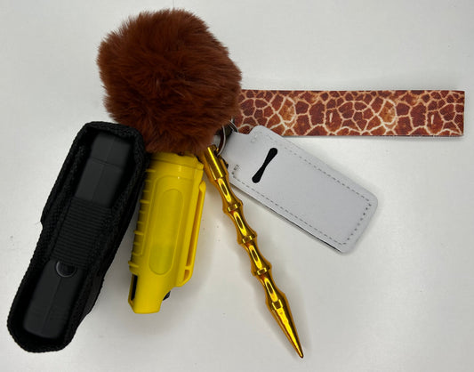 Giraffe Print Keychain