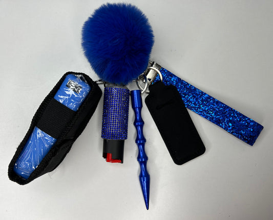 Blue Glitter Keychain