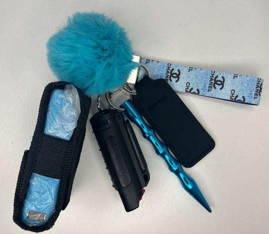 Blue Chanel Keychain